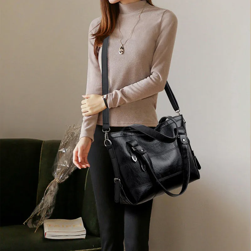 Chic PU Leather Medium Handbag