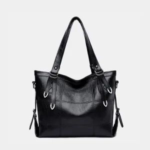 Chic PU Leather Medium Handbag
