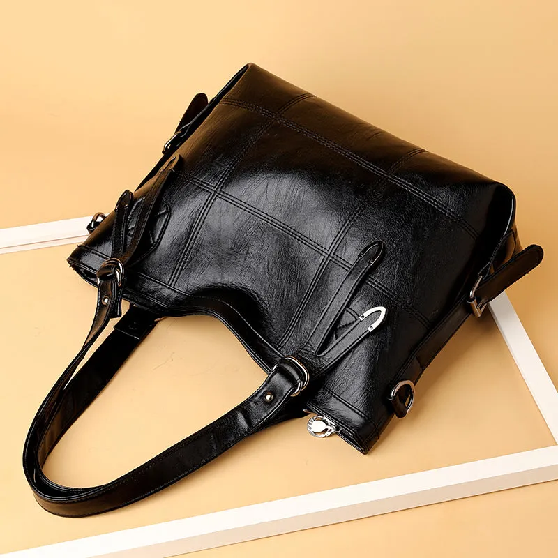 Chic PU Leather Medium Handbag