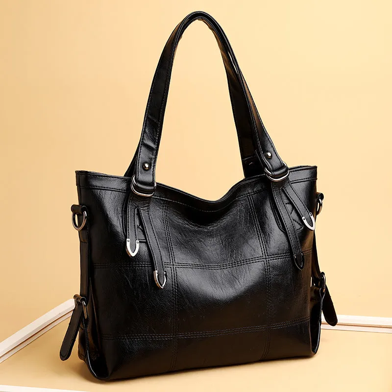 Chic PU Leather Medium Handbag