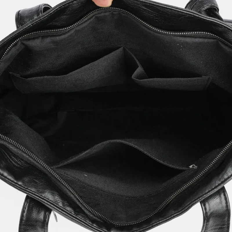 Chic PU Leather Medium Handbag