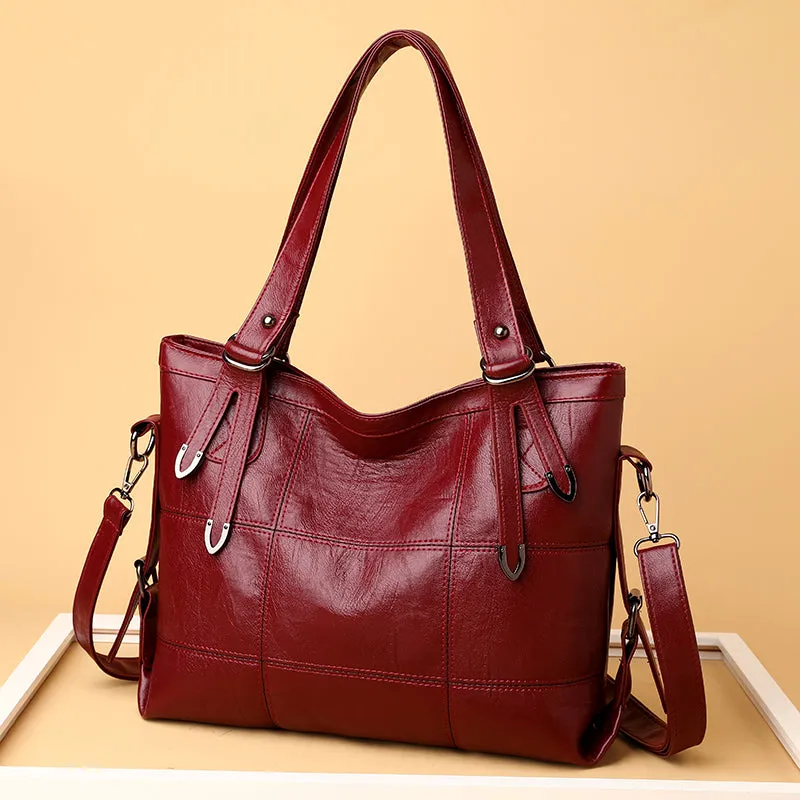 Chic PU Leather Medium Handbag