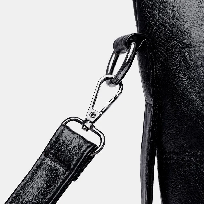 Chic PU Leather Medium Handbag