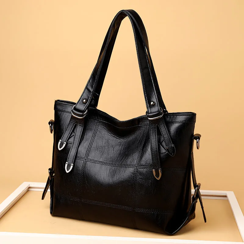 Chic PU Leather Medium Handbag