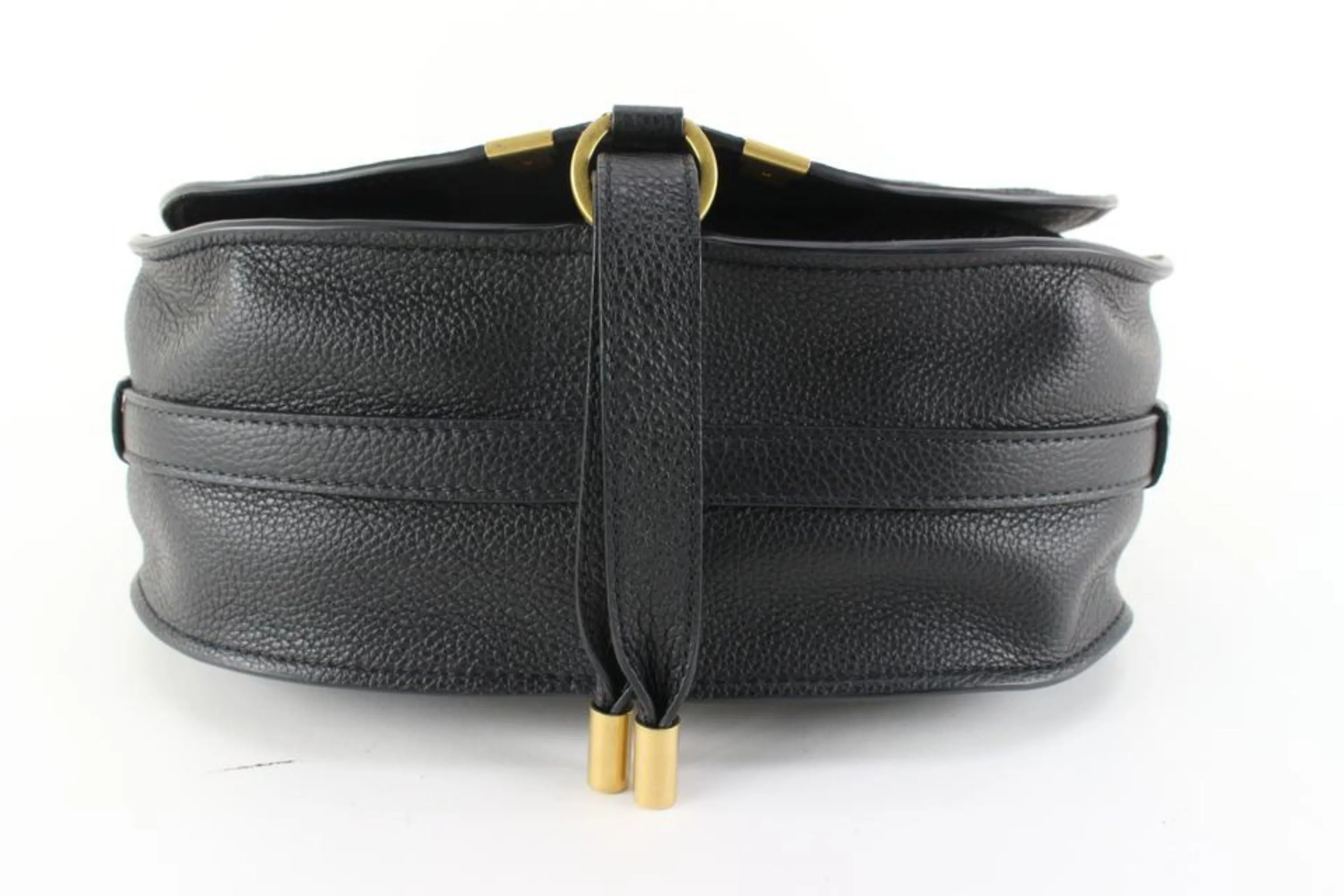 Chloé Black Calfskin Medium Marcie Round Crossbody Bag  20cl82s