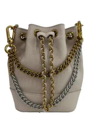 Chunky Chain Bucket Bag In Ivory