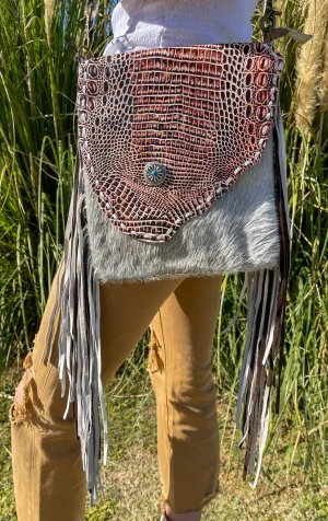 Clara Leather & Cowhide Crossbody