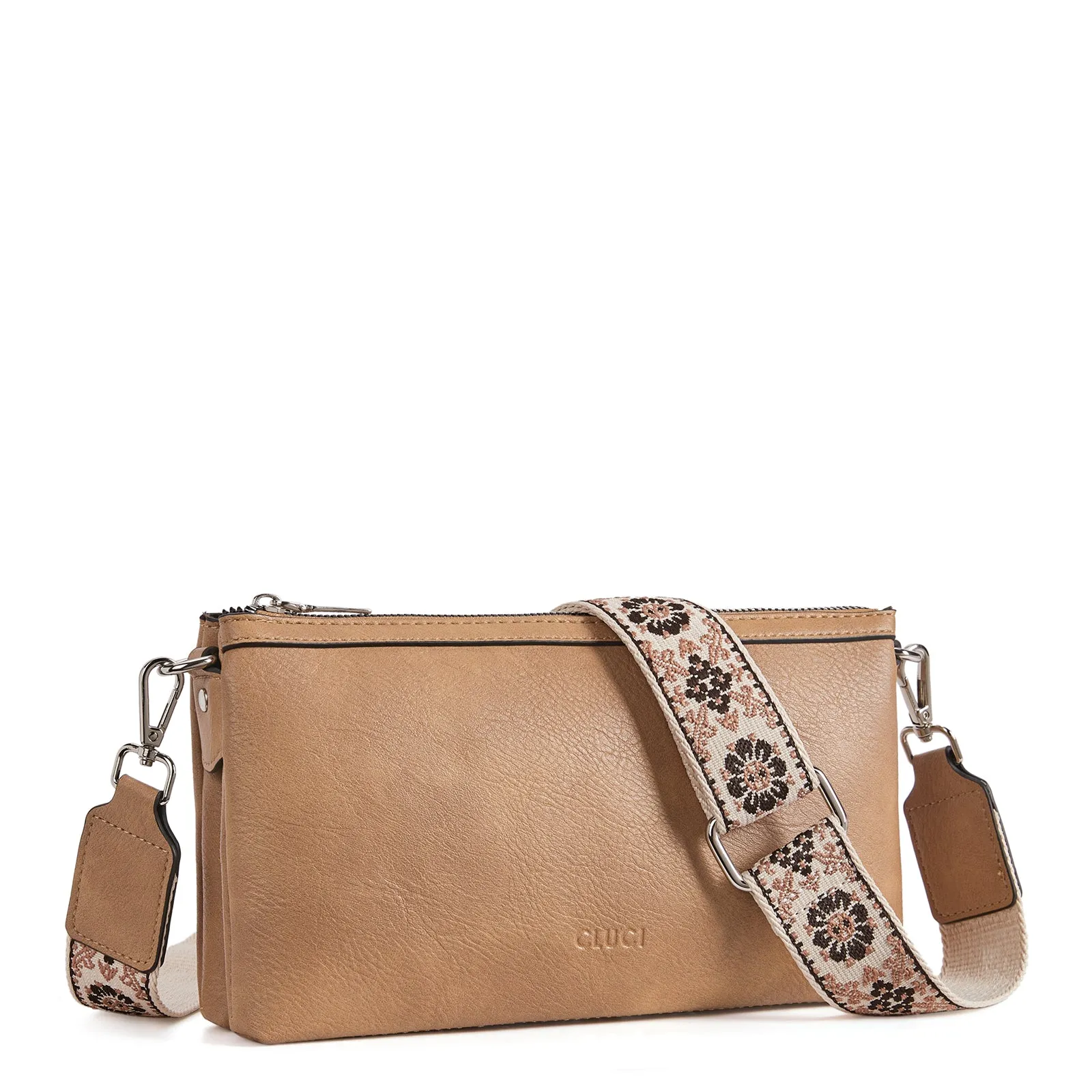 CLUCI Small Crossbody Bag for Women Trendy Vegan Leather Purse for Women Crossbody Bag with Adjustable Wide Strap