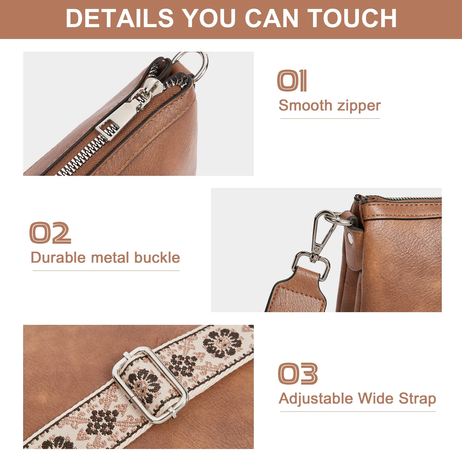 CLUCI Small Crossbody Bag for Women Trendy Vegan Leather Purse for Women Crossbody Bag with Adjustable Wide Strap