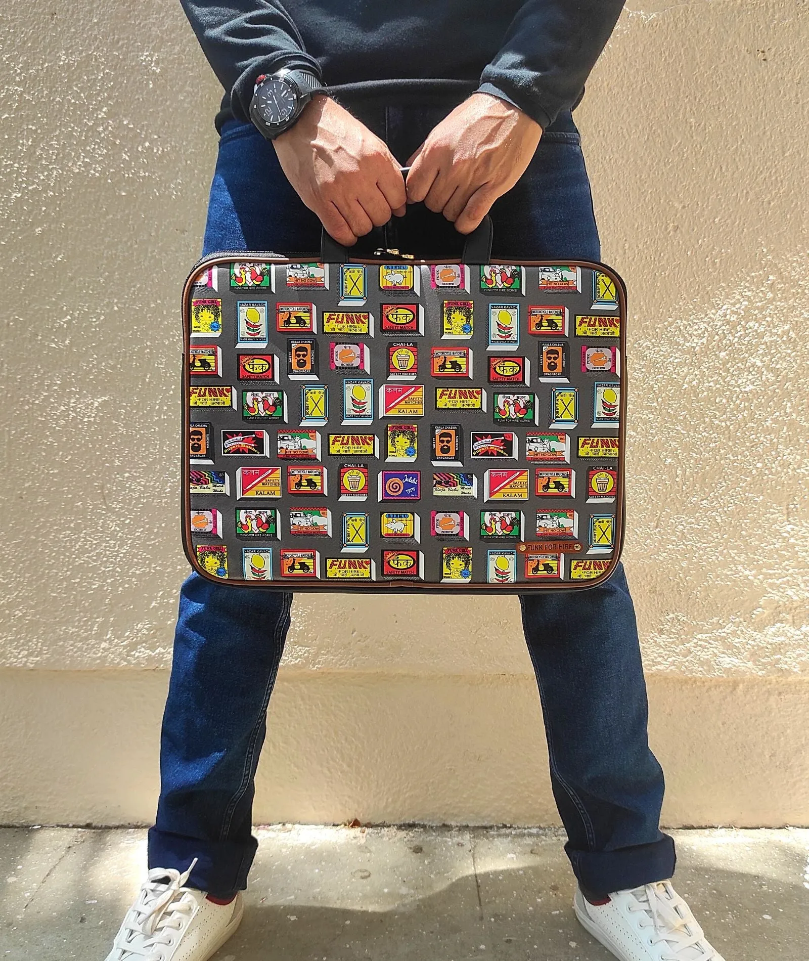 Collage Laptop Sleeves Grey