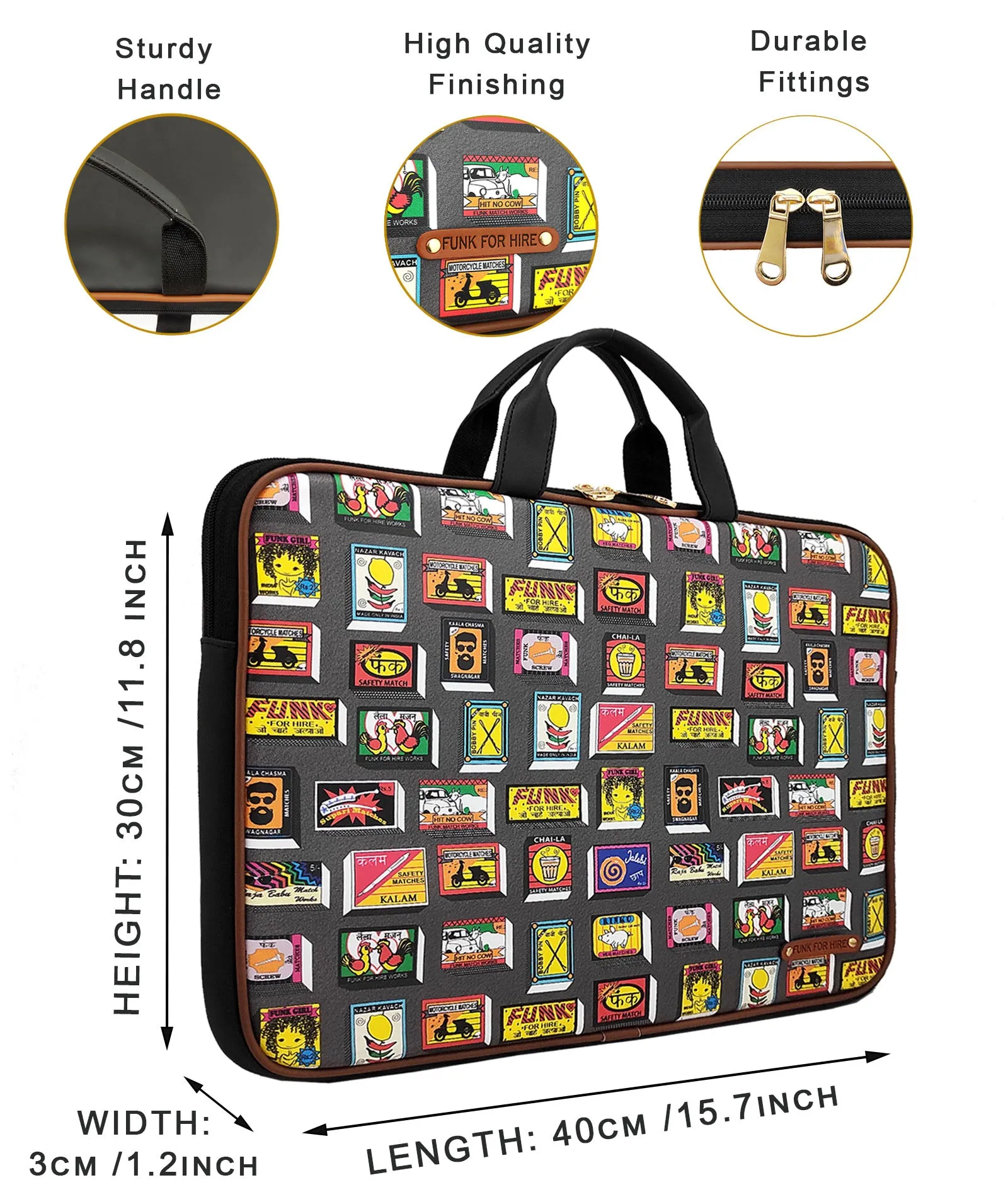 Collage Laptop Sleeves Grey