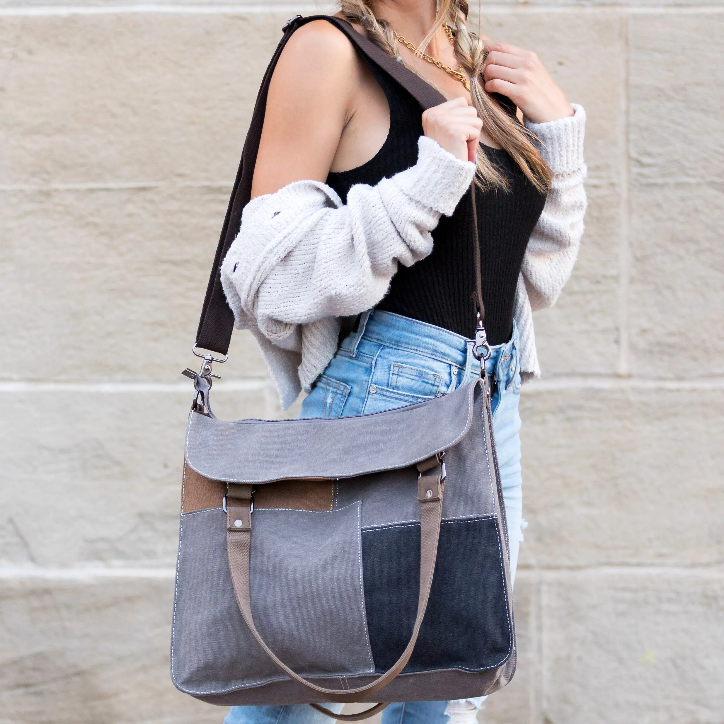 Colorblock Messenger Bag
