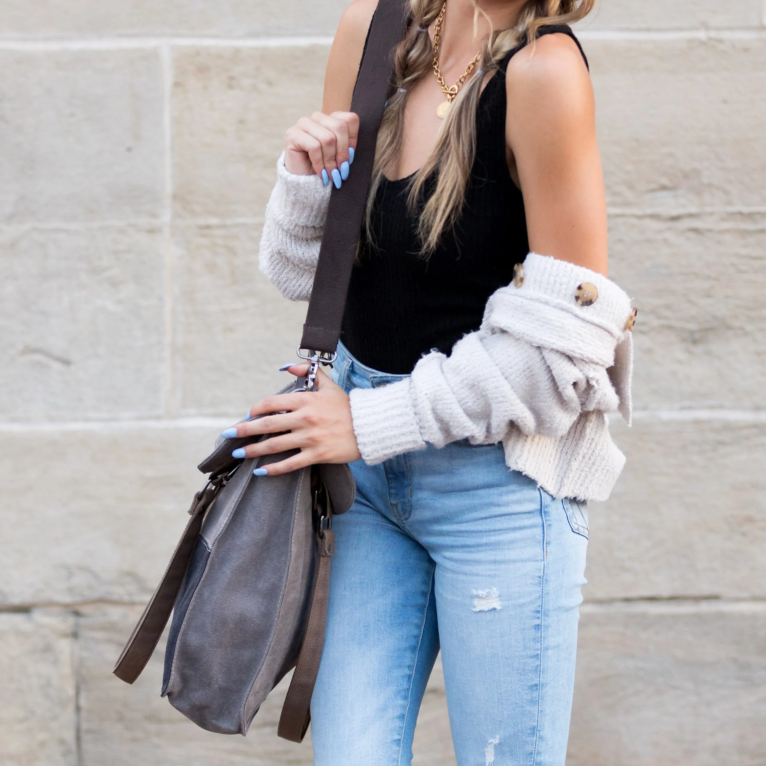 Colorblock Messenger Bag