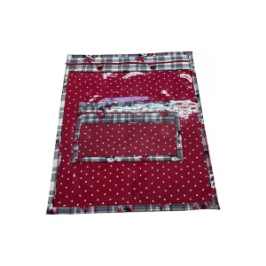 Country Craft Creations - Fabric with Vinyl Craft Keeper with matchng notions keeper / Mickey and dots (plaid backside)