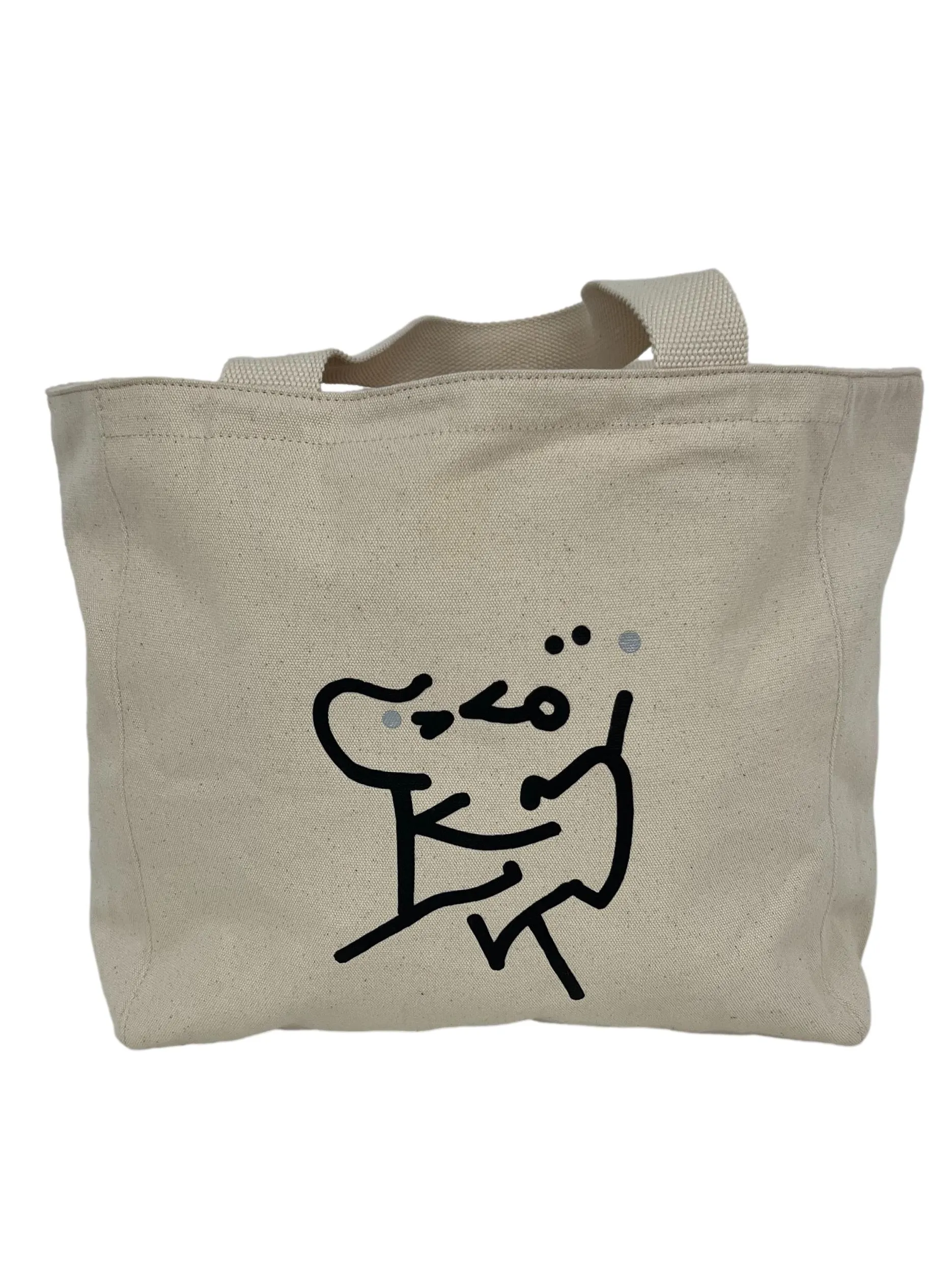 Cream Canvas Graphic Tote Bag
