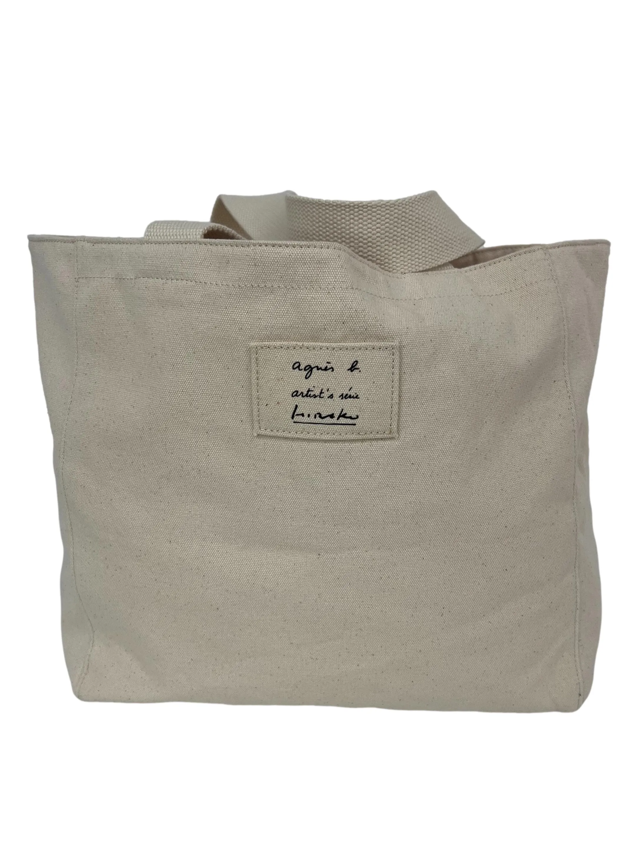 Cream Canvas Graphic Tote Bag