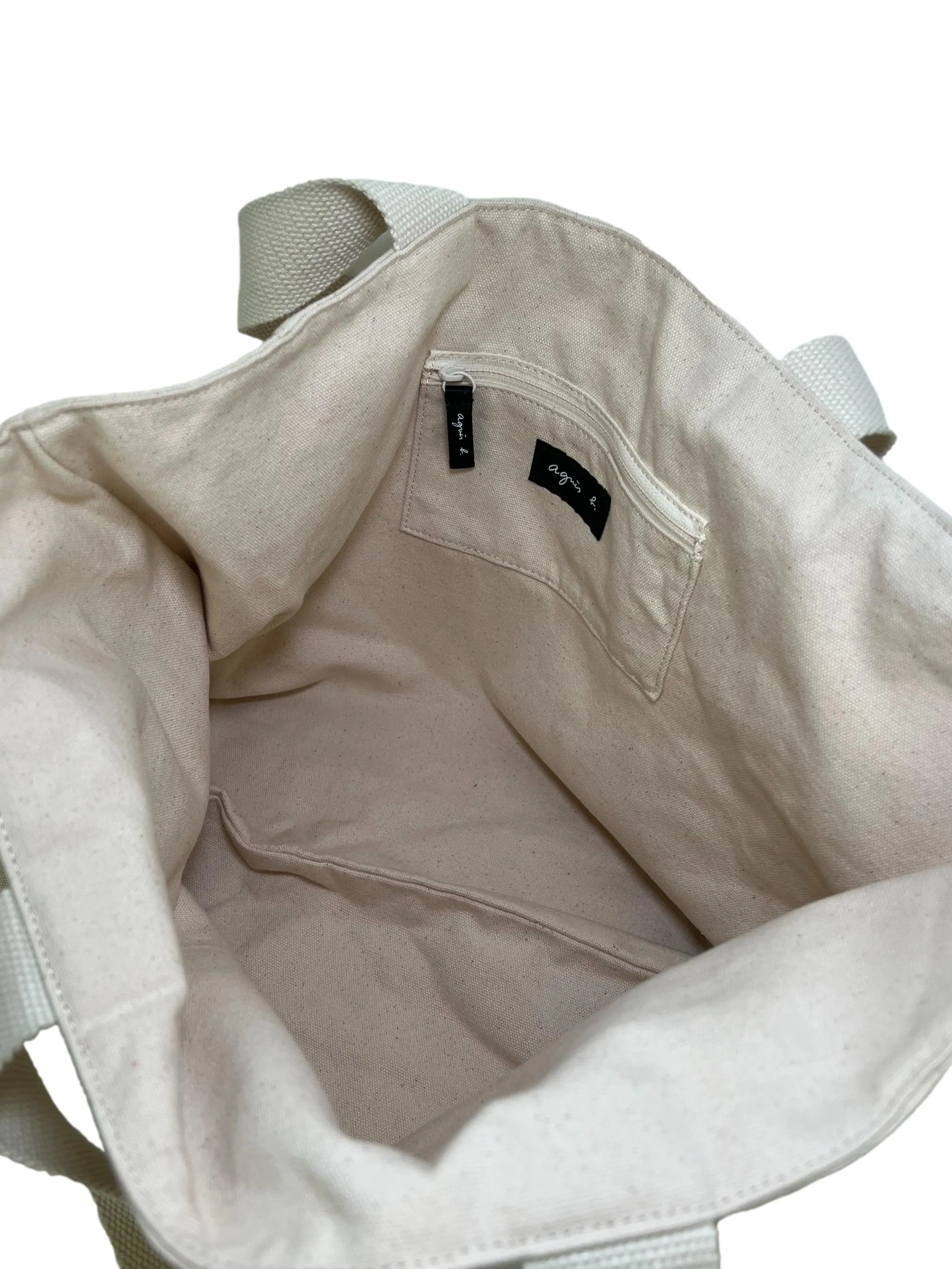 Cream Canvas Graphic Tote Bag