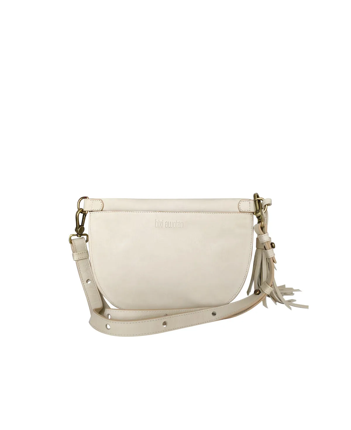 Cream Ivory Leather Sling Bag Crossbody