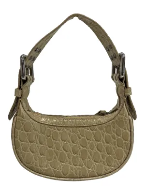 Crocodile-Embossed Shoulder Bag