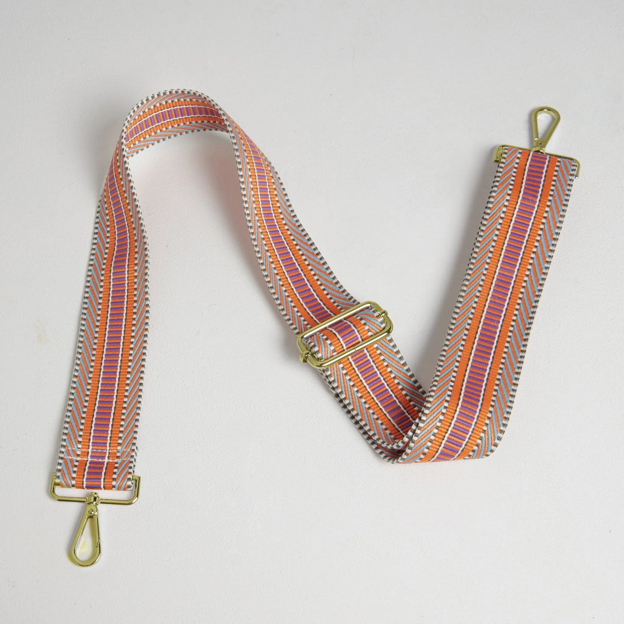Crossbody Strap - Orange Aztec (Gold Hardware)
