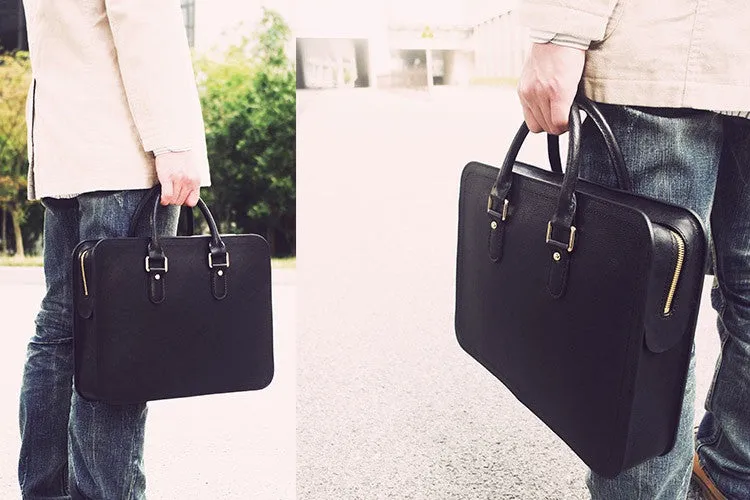 Custom Handmade Vegetable Tanned Italian Leather Briefcase Business Laptop Bag Mens Handbag D046