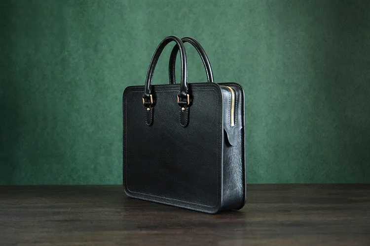 Custom Handmade Vegetable Tanned Italian Leather Briefcase Business Laptop Bag Mens Handbag D046