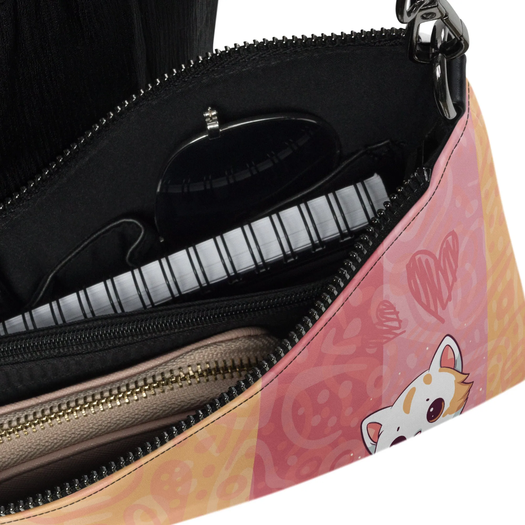 Cute Orange and Pink Cats Crossbody Bag