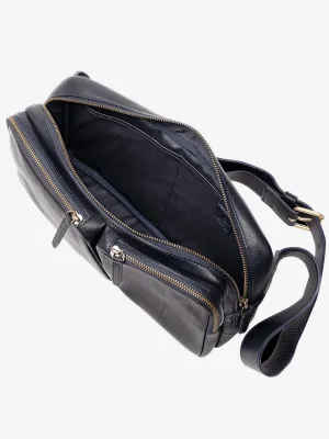 Dark Indigo Roadster Tri-Zip Crossbody Bag
