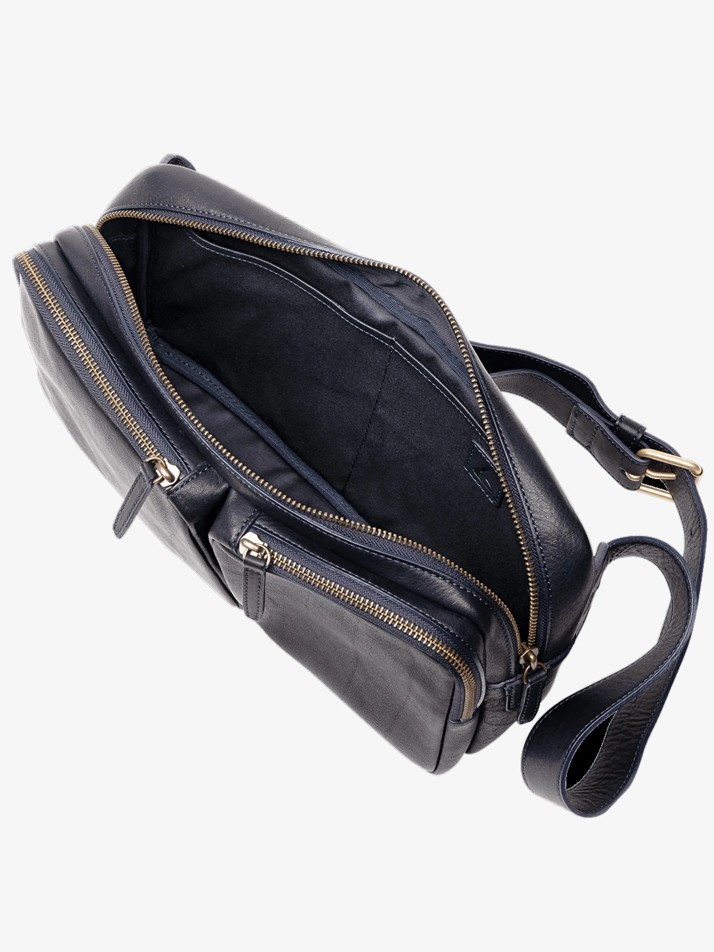 Dark Indigo Roadster Tri-Zip Crossbody Bag