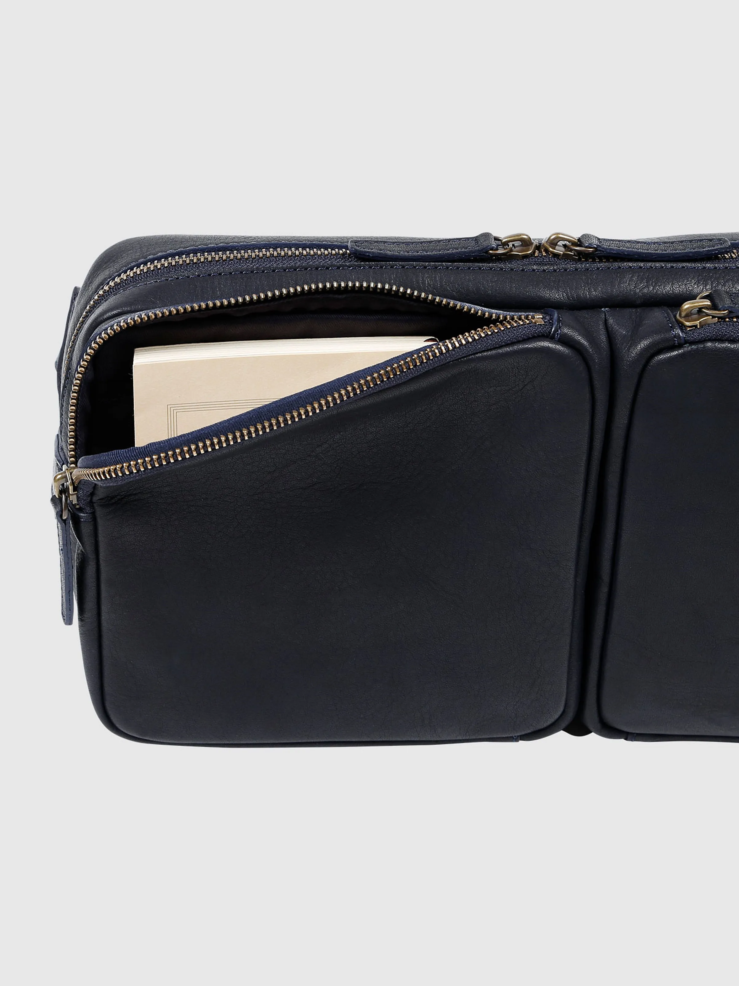 Dark Indigo Roadster Tri-Zip Crossbody Bag