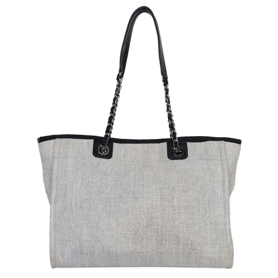 Deauville Canvas Leather Tote Grey