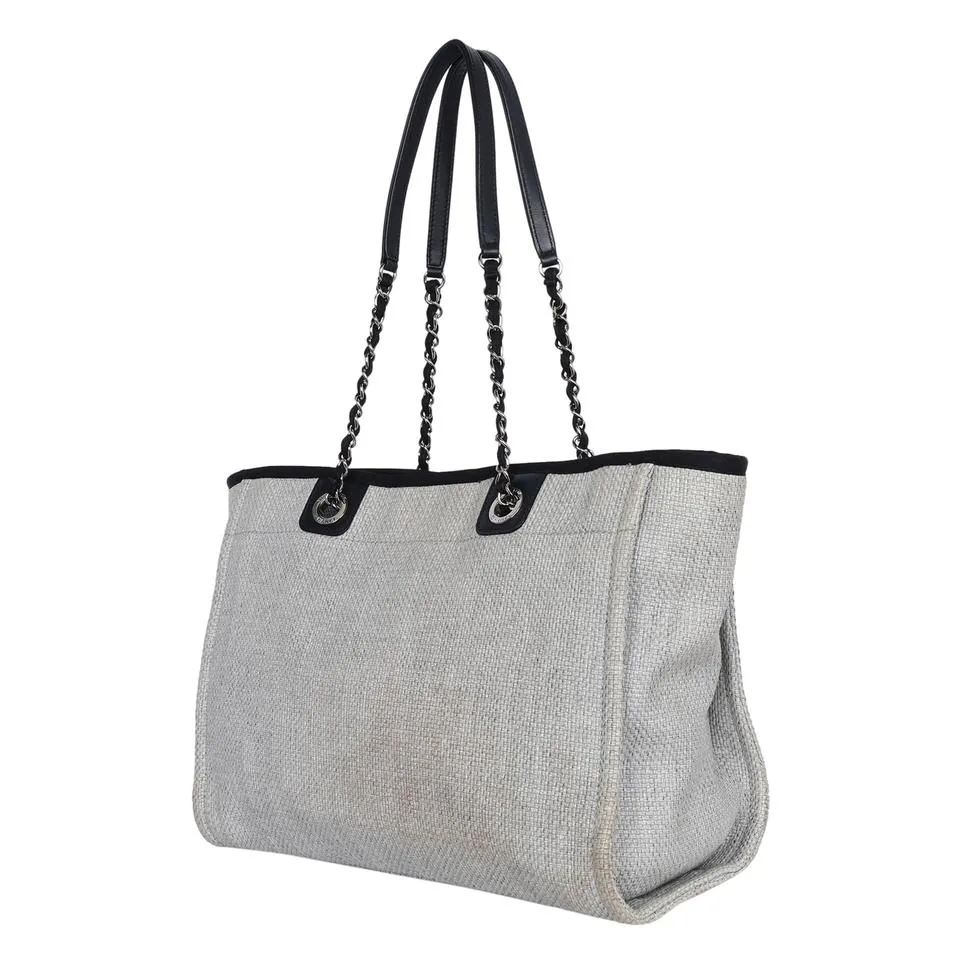 Deauville Canvas Leather Tote Grey