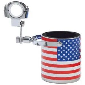 Diamond Plate GFCUPHSU Stainless Steel USA Flag Motorcycle Cup Holder