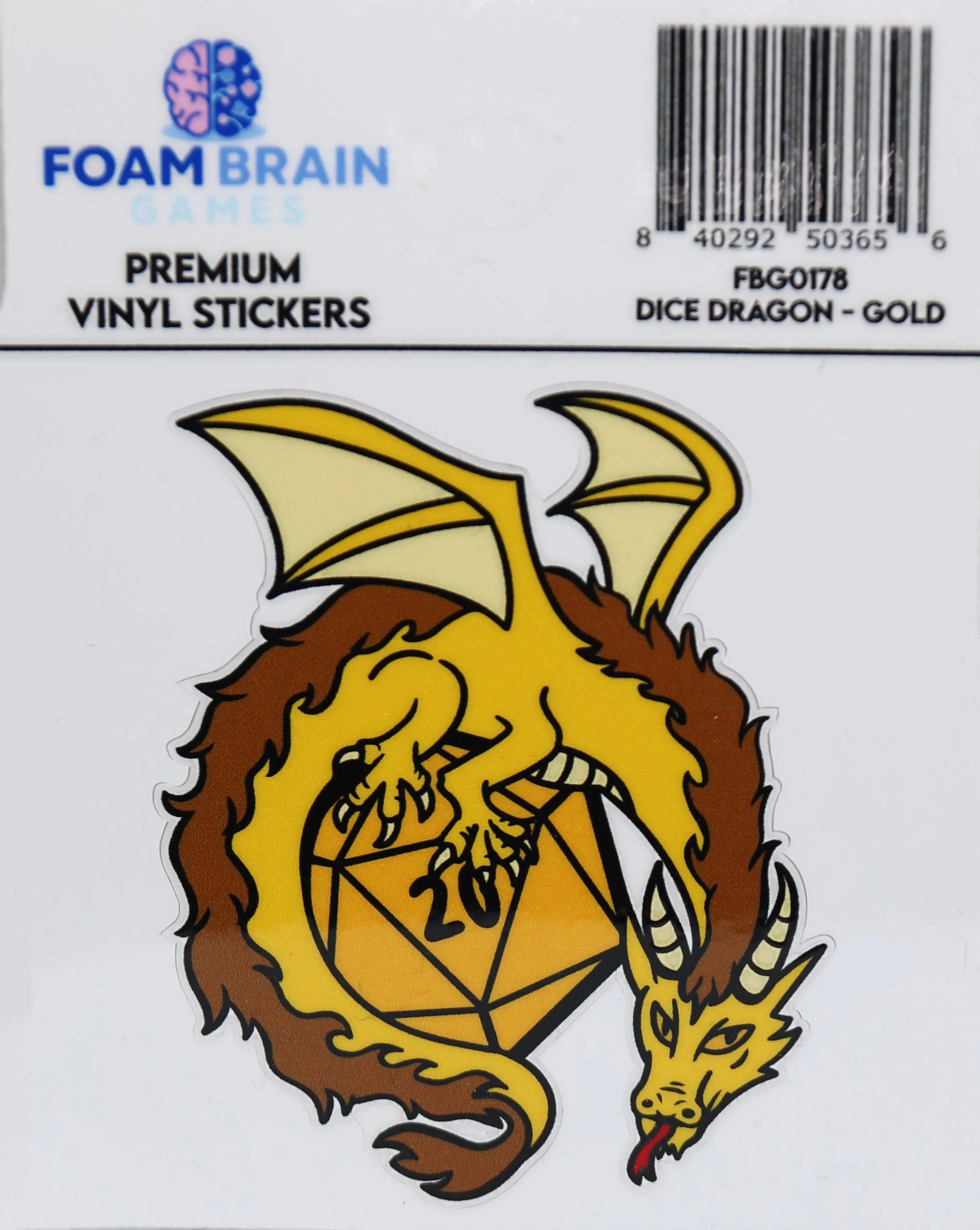 Dice Dragon Sticker: Gold