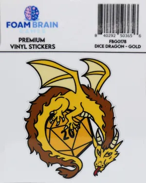 Dice Dragon Sticker: Gold