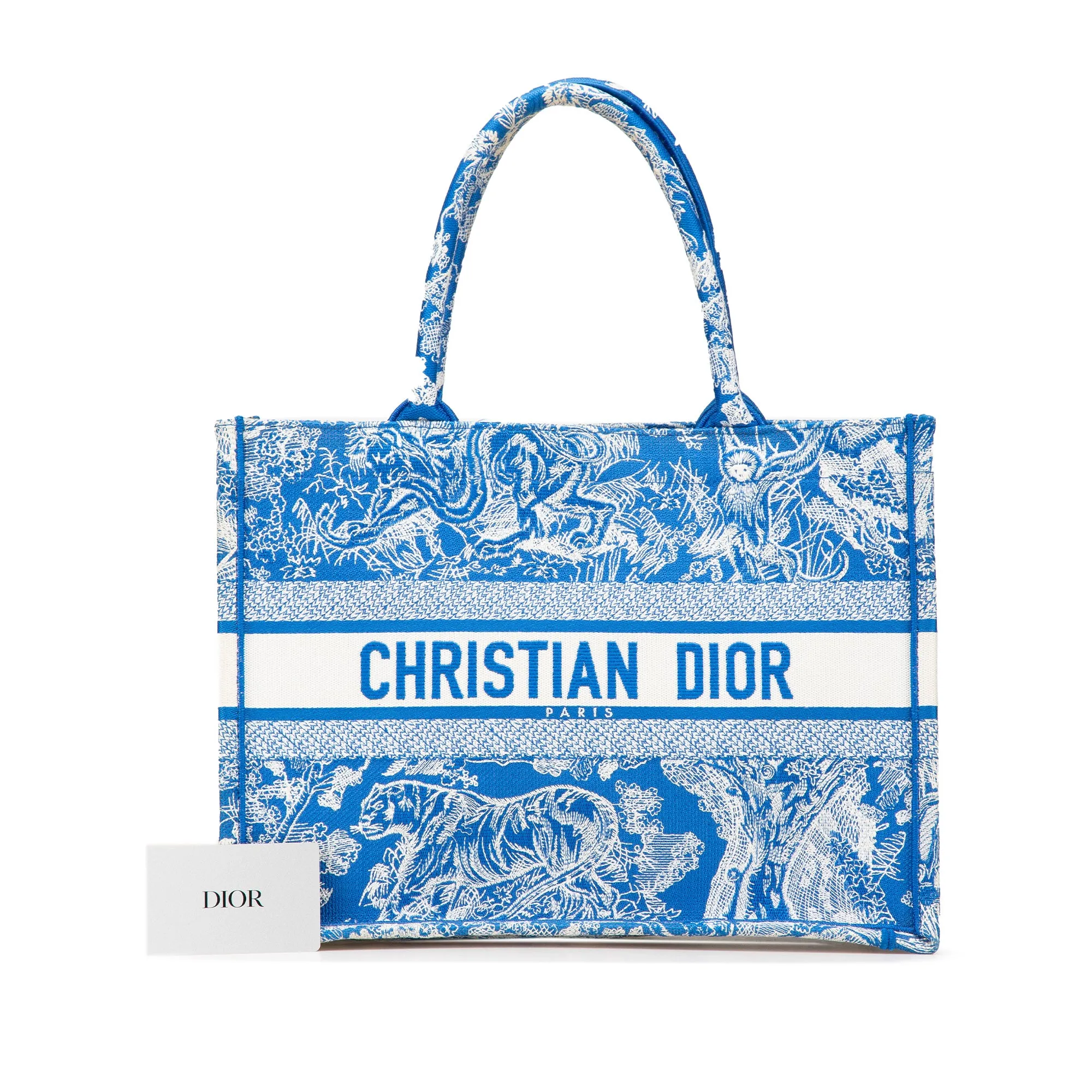 Dior Medium Canvas Embroidered Dioriviera Toile De Jouy Book Tote