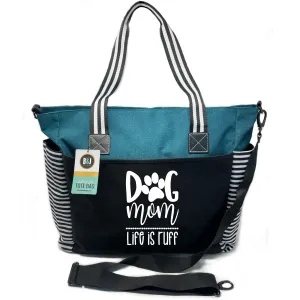Dog Mom LouLou Teal Tote Bag