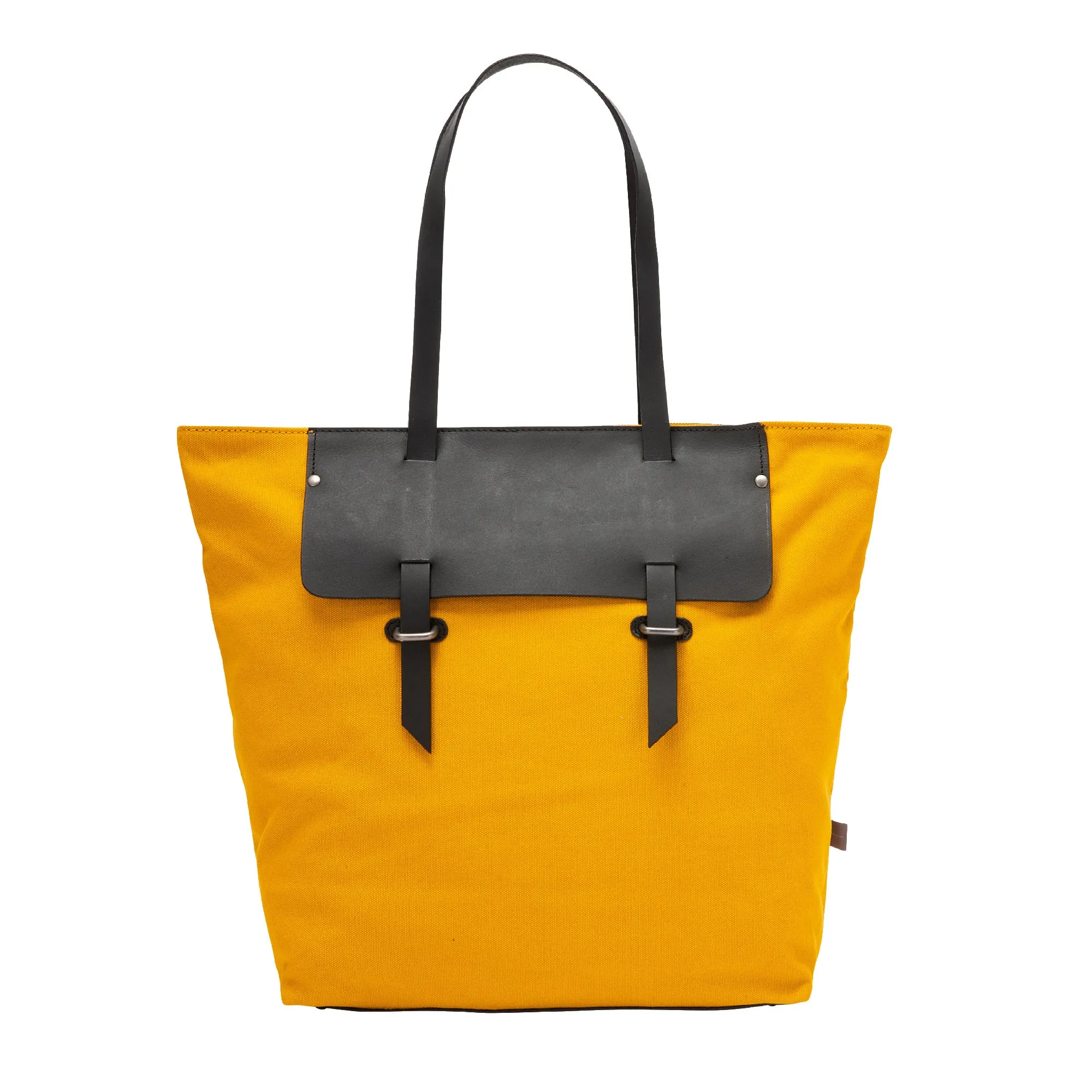 DUDU bag tote shopper women in leather and canvas two -tone shopping bag large with zipper closure