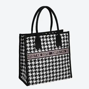 Elegant Houndstooth Patterned Tote Bags