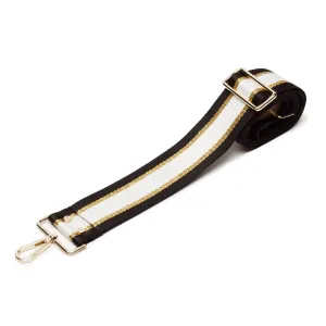 Elie Beaumont Bag Strap - Black Gold Stripe