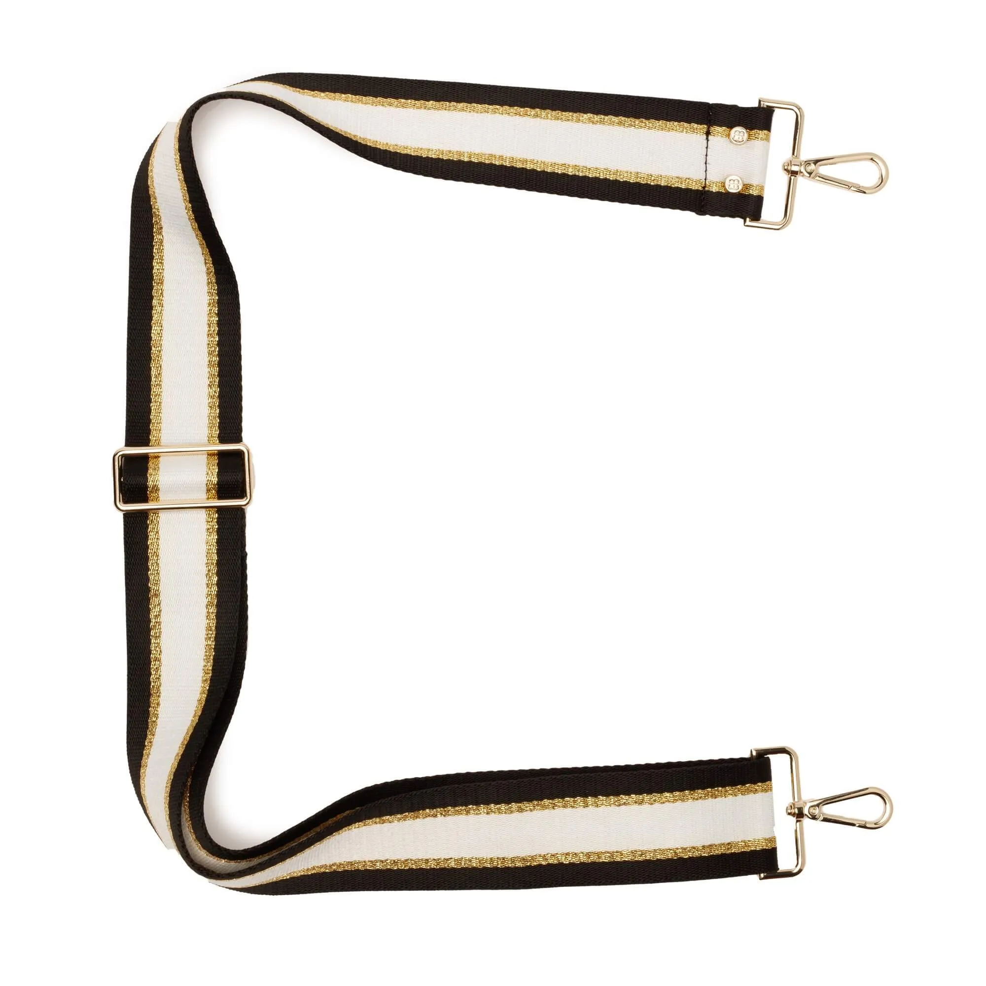 Elie Beaumont Bag Strap - Black Gold Stripe