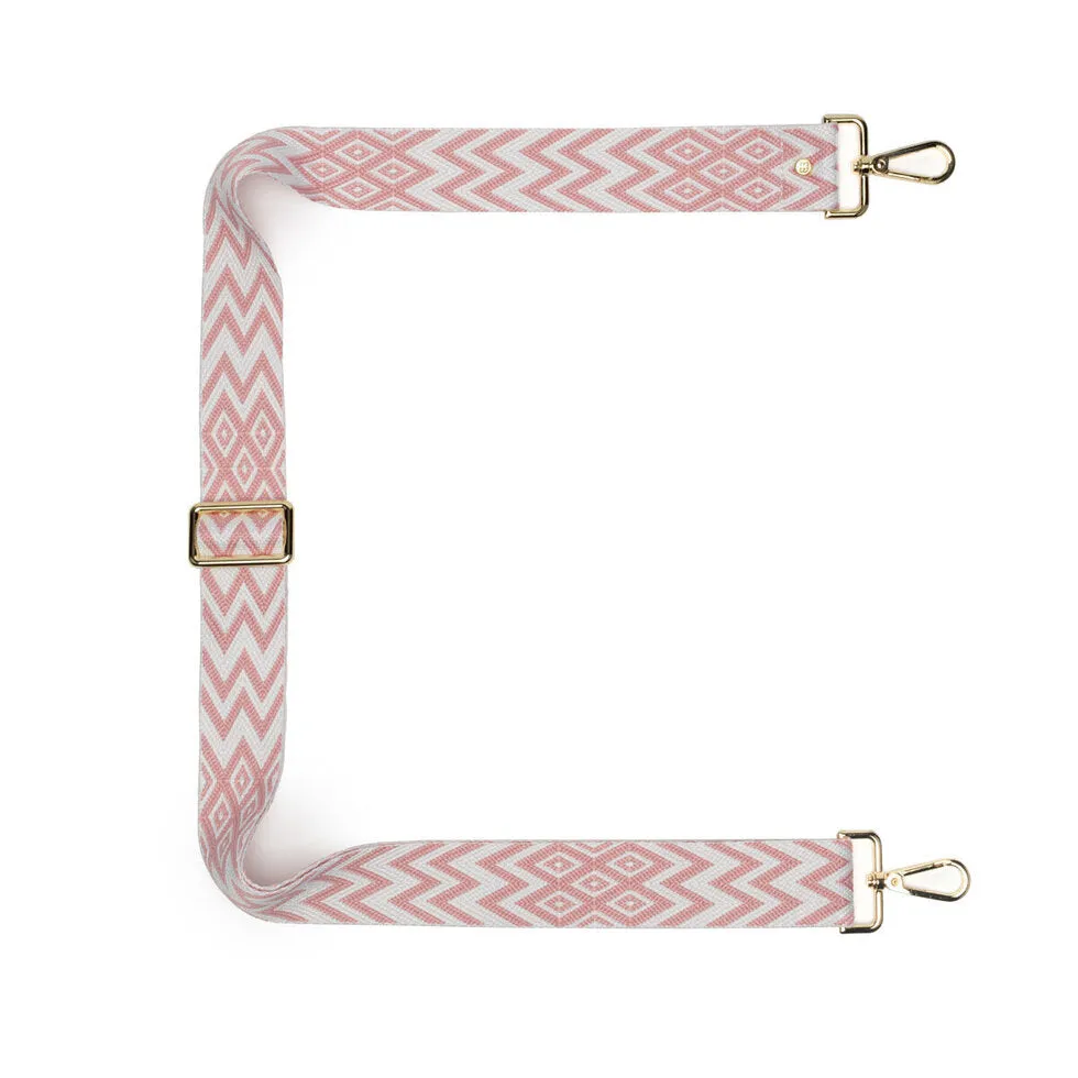 Elie Beaumont Bag Strap -  Pink Diamond Chevron