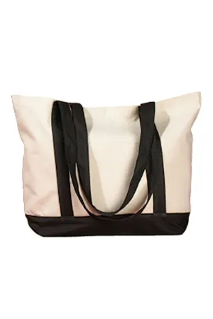 Embroidered Bordered Monogram Canvas Boat Tote *Choose Your Initial and Thread Color