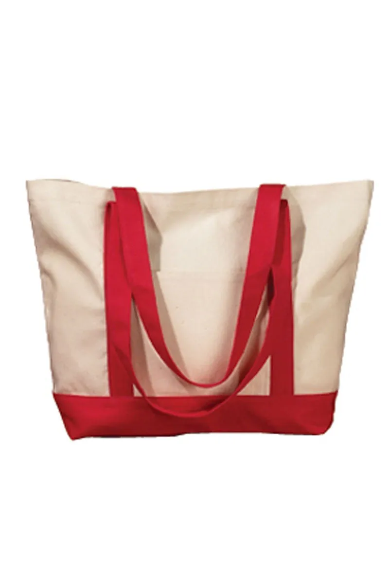 Embroidered Bordered Monogram Canvas Boat Tote *Choose Your Initial and Thread Color