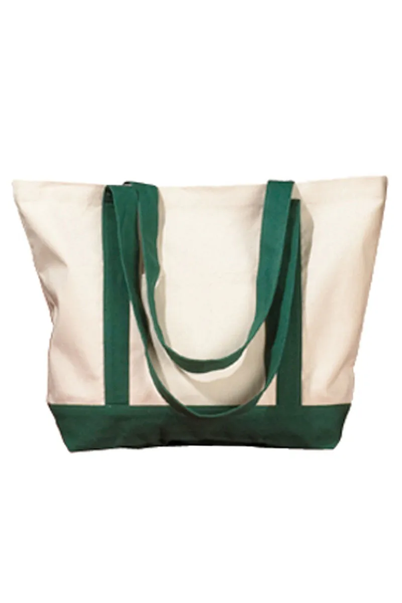 Embroidered Bordered Monogram Canvas Boat Tote *Choose Your Initial and Thread Color