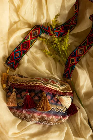 Embroidered Tassel Colourful Bum Bag