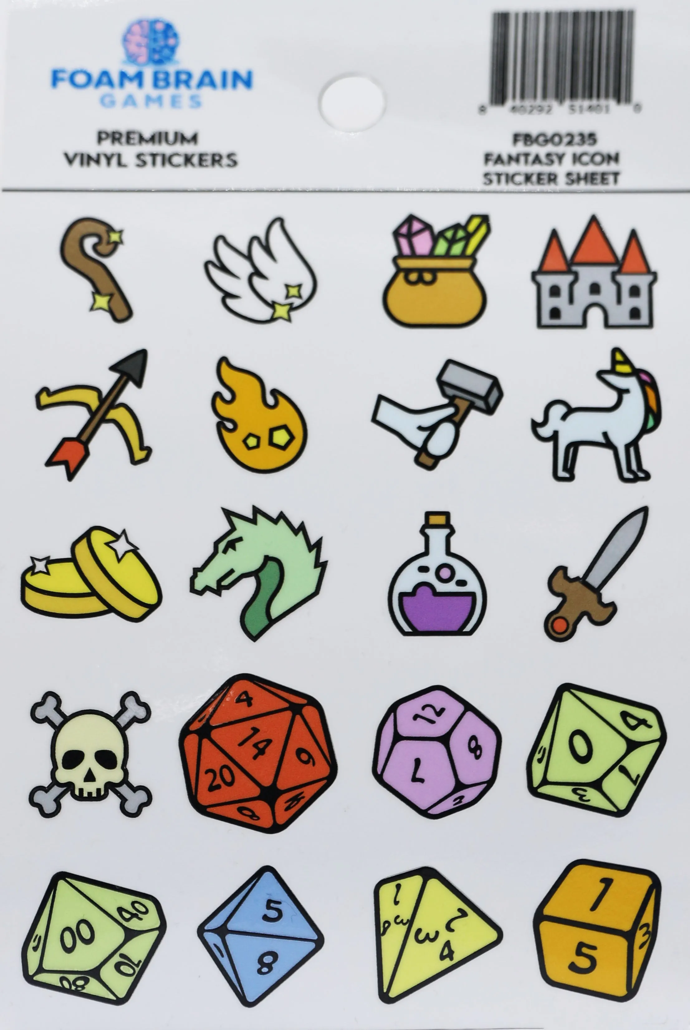 Fantasy Icon Sticker Sheet