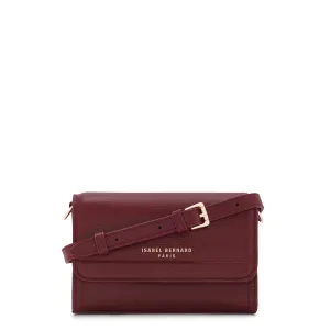 Femme Forte Kim bordeaux red calfskin leather crossbody bag