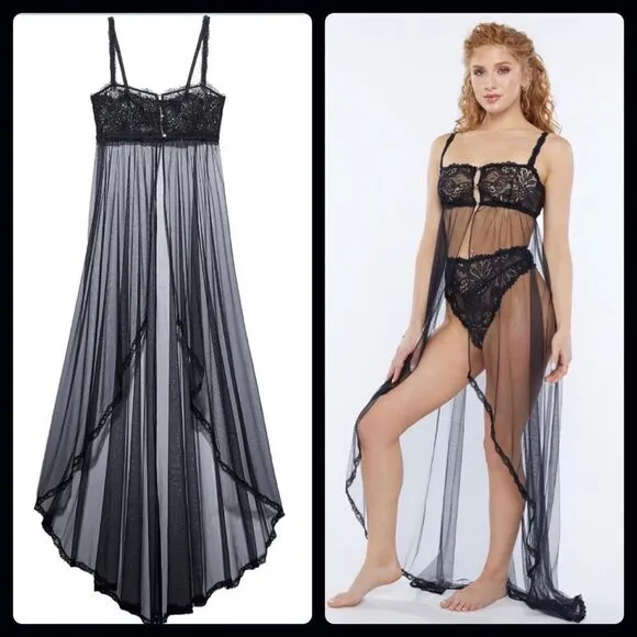 Fenty Lace and Tulle Maxi Slip