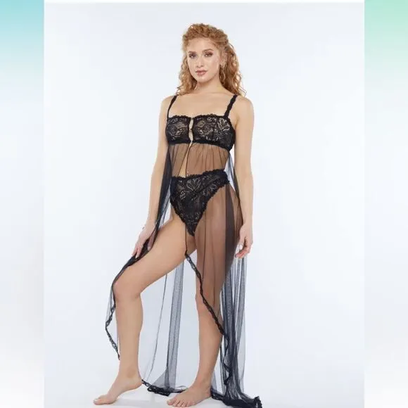 Fenty Lace and Tulle Maxi Slip